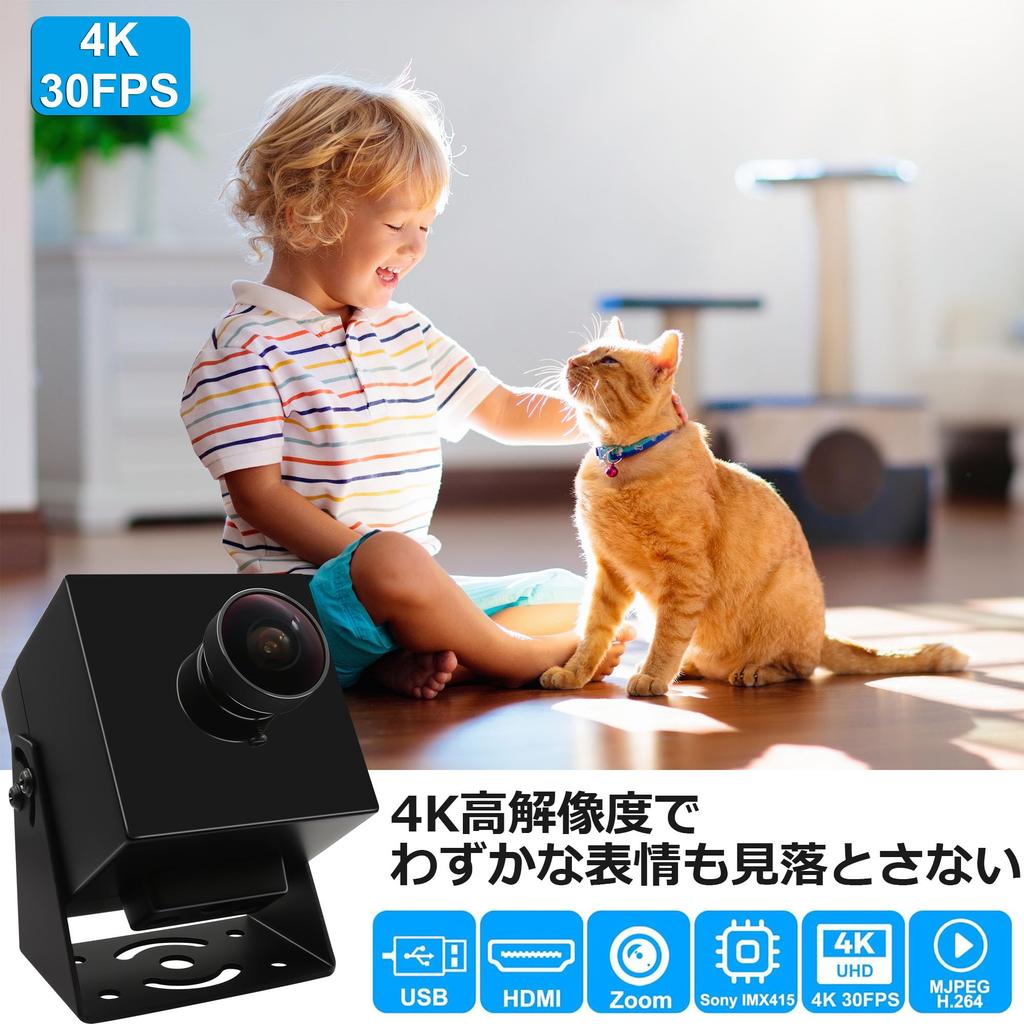 HDMI USB Camera Rabbitroom 4K UHD 30FPS Web Camera Wide Angle Fisheye Lens USB HDMI Simultaneous Output 2X Digital Zoom Web Camera Computer Camera PC