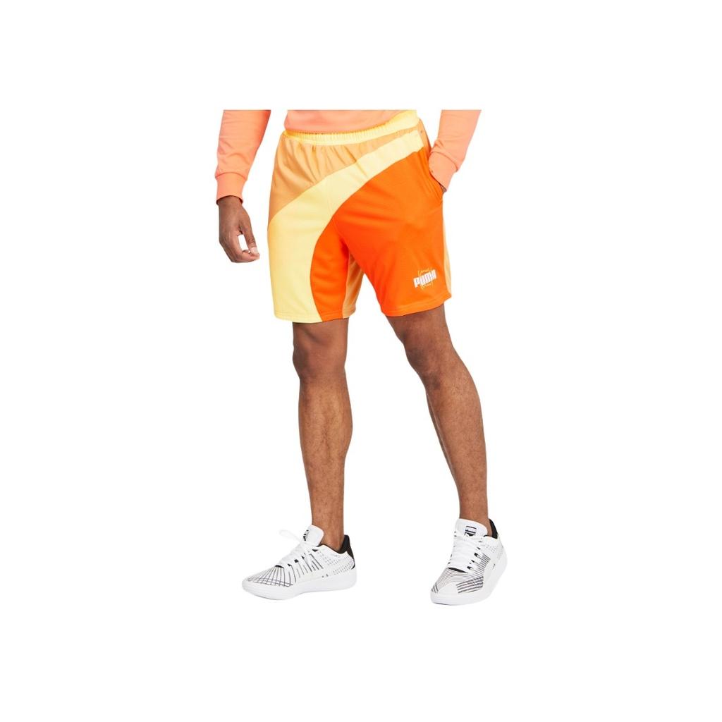 Puma Basketball Series Mesh Color Block Printed Sports Shorts Men Shorts Coral-Red 530491-03