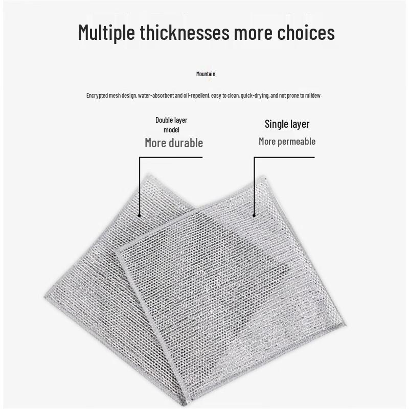 Fangcaodi Double-Layer Silver Wire Dishcloth