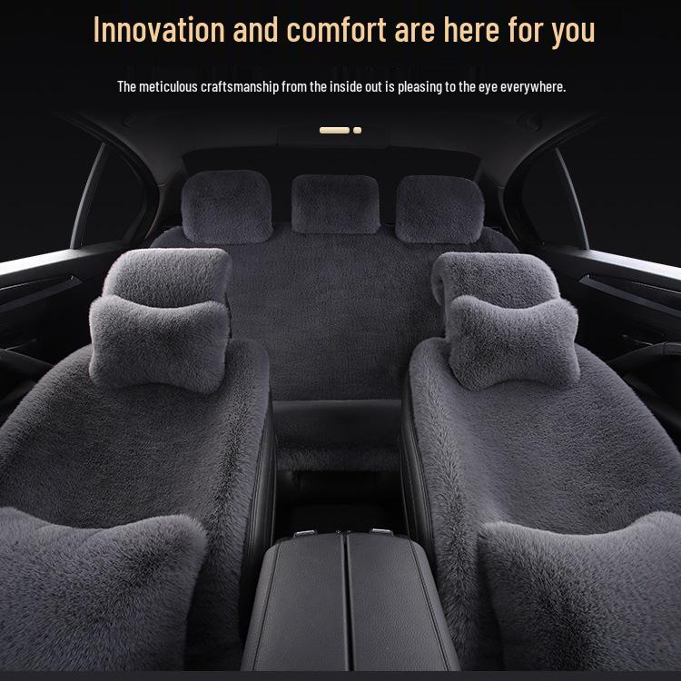 Universal Plush Car Seat Cushion: Thick, Warm Winter Rabbit Fur Cover