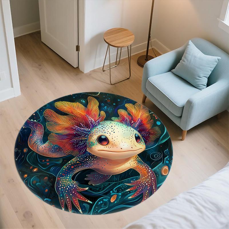 Salamander,Round Area Rug,Carpet Rug for Living Room Bedroom Sofa Playroom Decor,Non-slip Floor Mat