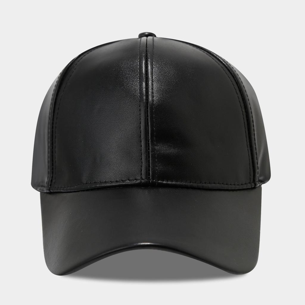 Classic Pu Fabric Baseball Cap With Adjustable Strap And Sun Block For Middleaged Adults