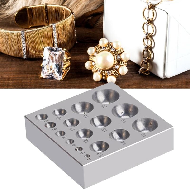 Steel Dapping Block Jewelry Stamping Tool Steel Benching Block Dapping Block Suitable for Jewelers and Craftmakers