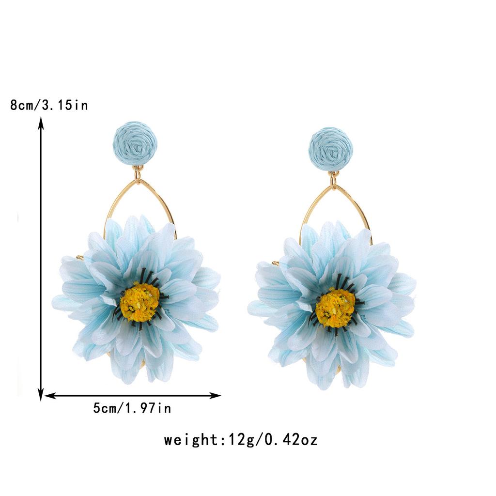 Fashionable Three-dimensional Floral Pendant Earrings, Niche and Exaggerated Earrings, Spring and Summer Dopamine Sweet