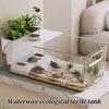 Turtle Breeding Tank Turtle Tank Amphibians Reptile Breeding Box Tortoise Habitat With Basking Platforms Desktop landscaping