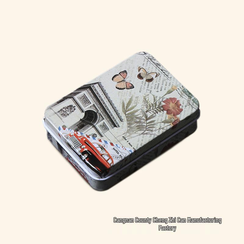 Creative Rectangular Tinplate Iron Box - Metal Storage Packaging.