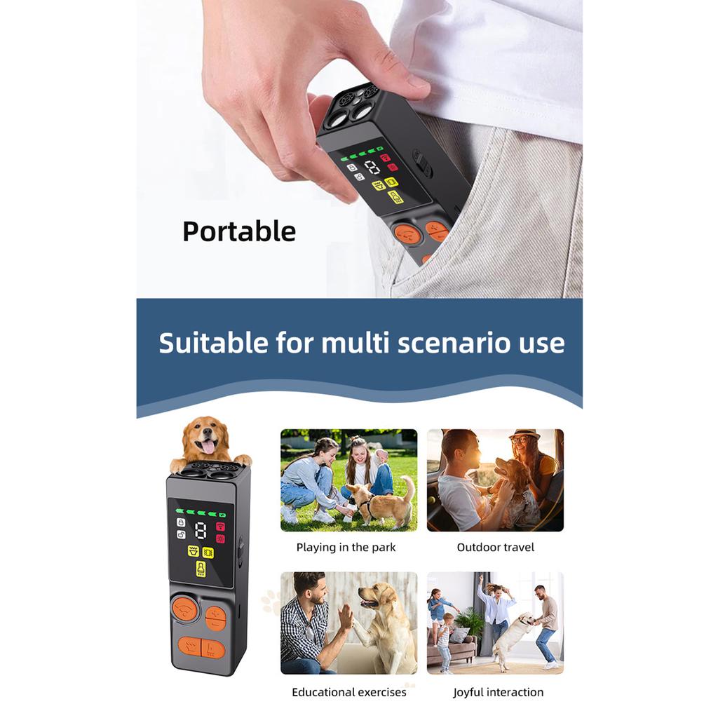 Upgraded Dog Stops Barking &scares Wild Dogs With Strobe Lights + 41kHz Sound (50ft Range).Safe,humane & Portable For Walks/outdoors