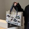 Tote Bag Cartoon Large Capacity Canvas Bag Portable Shoulder Leisure Class Commuter Bag Luggage