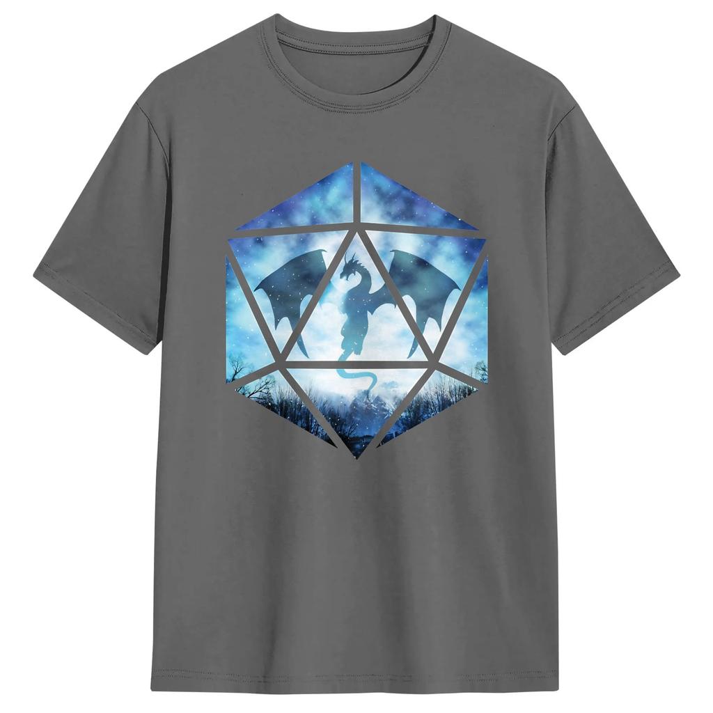 Blue Sky Ice Dragon D20 Tshirt Unisexs Y2k Funny Tshirts Summer O Neck Harajuku Tee Shirt Wholesale Oversize Tops