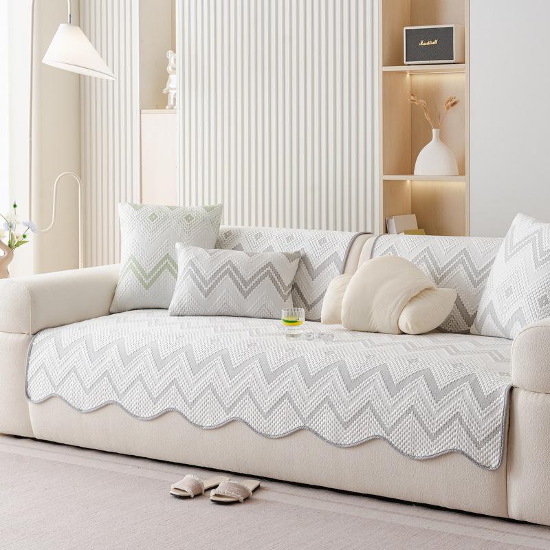 

Летний диванный коврик из ледяного шелка, простой износостойкий прохладный чехол для дивана, нескользящий современный пыленепроницаемый чехол на диван для декора гостиной 70x70cm