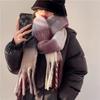 Mohair Rainbow Winter Plaid Cashmere Scarf Shawl Wrap Chequered Scarves Necks Warm Long Tassel Thicker bufanda invierno mujer
