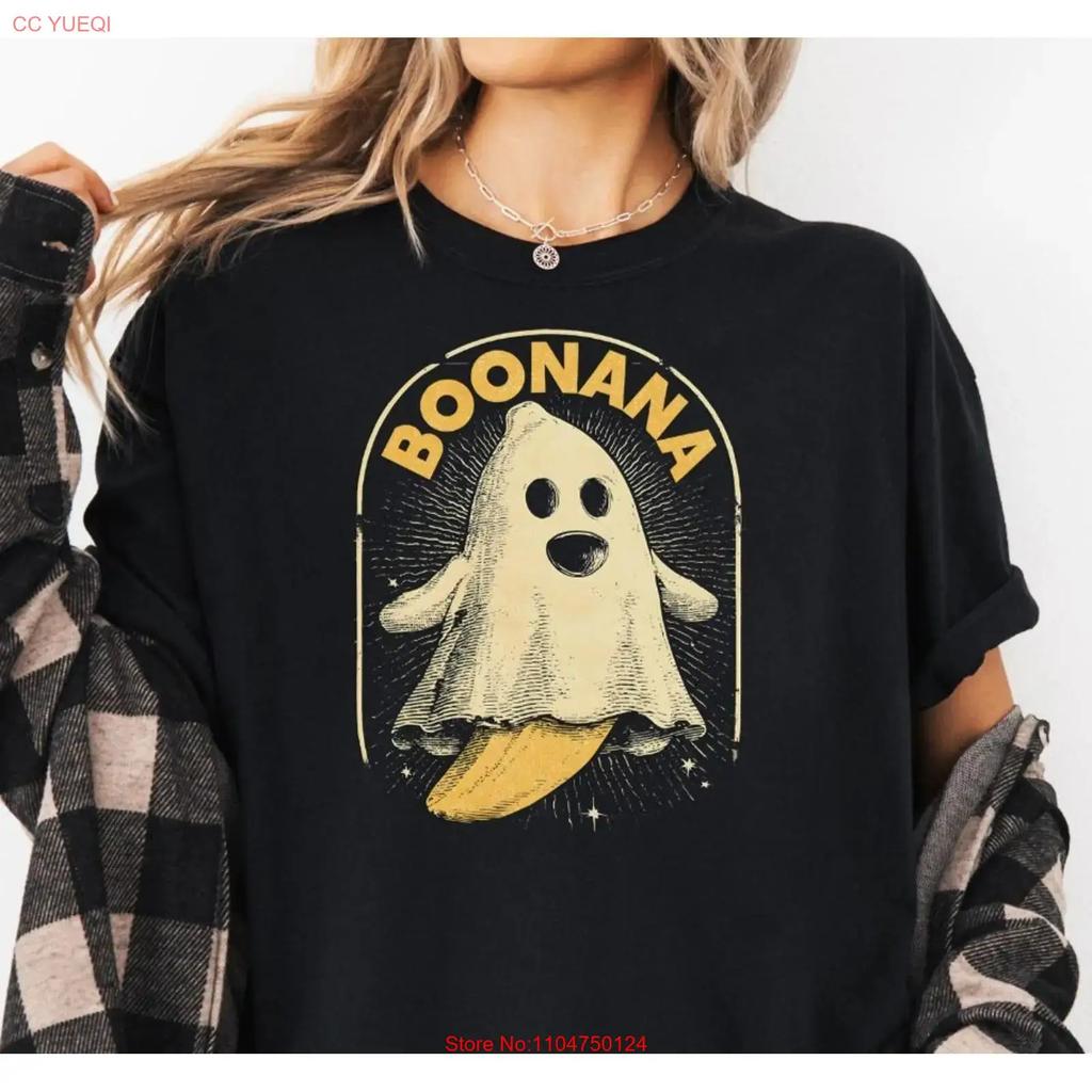 Boonana Banana T Shirt Funny Halloween Fruit Lover Retro Humorous vintage Washed Comfortable Slightly homme Stretched