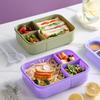 with Fork and Spoon Lunch Box 3 Grid Microwave Food Storage Container Snack Food Box  for Kids