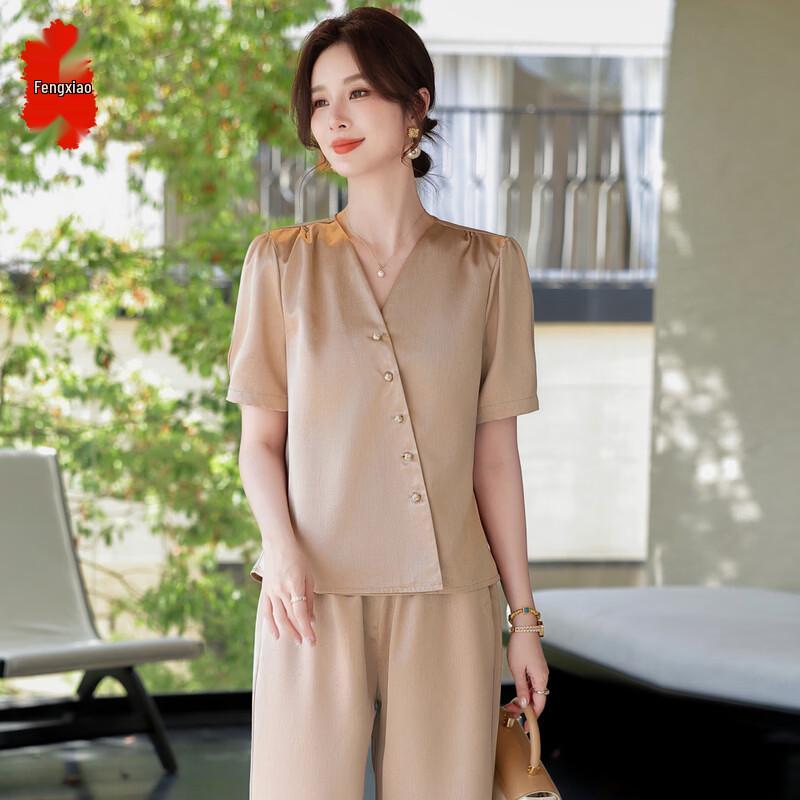 Middle-Aged Women s Summer Fashion Suit Set 5XL