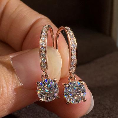 Cercei minimalisti cu cârlig cu pandantiv rotund CZ pentru femei Accesorii simple elegante pentru urechi de doamnă Bijuterii la modă pentru petrecere zilnică