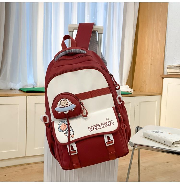 Schoolbag New Korean Ins High Value Fresh and Sweet Original Wind Backpack Junior High School Students Lightweight Large Capacity Backpack