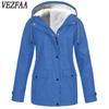 Women's Fashion Casual Solid Color Print Autumn Winter Long Sleeve Hooded Jackets & Coats