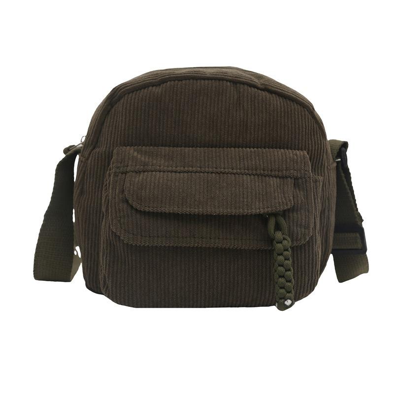 Corduroy autumn new simple fashion solid color women's bag shoulder oblique span bag campus fashion bag