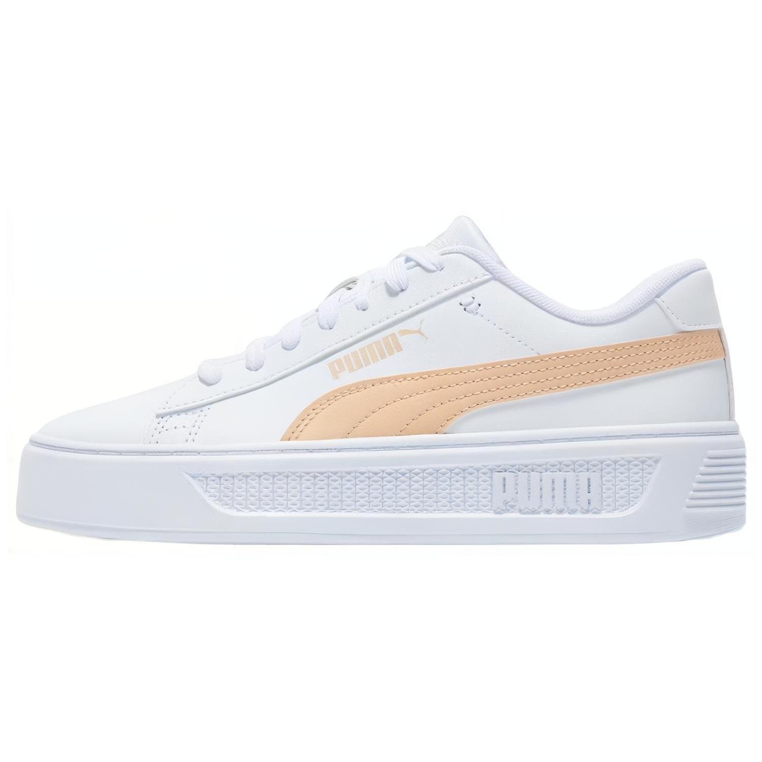 

New PUMA Smash Platform V3 White/Beige Women s 390758-03 35.5