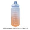 Straw Bottle Leakage Proof Frosted Gradient Color   Open Sports Water Cup with Handle Clear Scale 2000ml