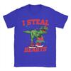 I Steal Hearts Trex Dino Cute Valentines Days T Shirt Unisexs Street Style Cotton TShirts Summer O Neck Hipster Tees Big Size Tops