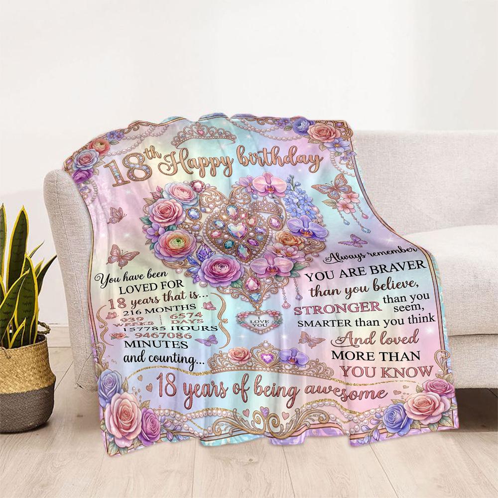 Coperte di Flanella con Citazioni per il 18° Compleanno - Morbide e Adatte per Divani, Letti, Uffici, Viaggi, Tutte le Stagioni, Ottimo Regalo per Feste e Compleanni.