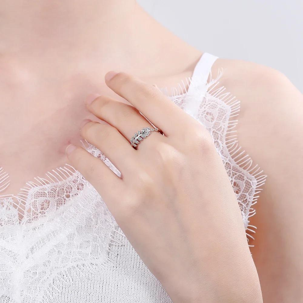 925 Sterling Silver Leaf Ring Olive Branch Open Adjustable Ring Elegant Wedding Party Jewelry Gift for Women & Men
