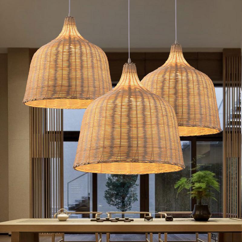 Creative Bamboo & Rattan Pendant Light for Bedroom, Japanese Restaurant, or Teahouse