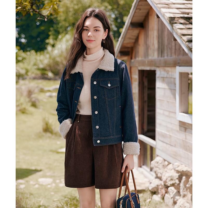 Betu Women's Color-block Faux Denim Padded Jacket 2510T28