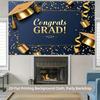 1pc Blue Gold Graduation Background Banner Suitable for Graduation Ceremonies Anniversaries and Wall Decoration