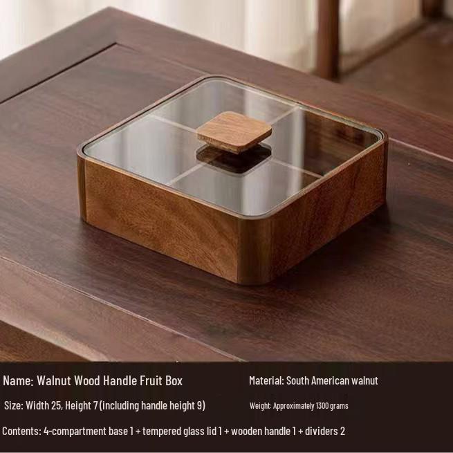 Walnut Wood Multi-Layer Nut and Snack Box
