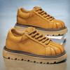 Scarpe invernali retrò britanniche con punta a conchiglia scarpe da tavola scarpe casual in pelle scarpe sportive suola spessa rialzanti a taglio basso scarpe Martin