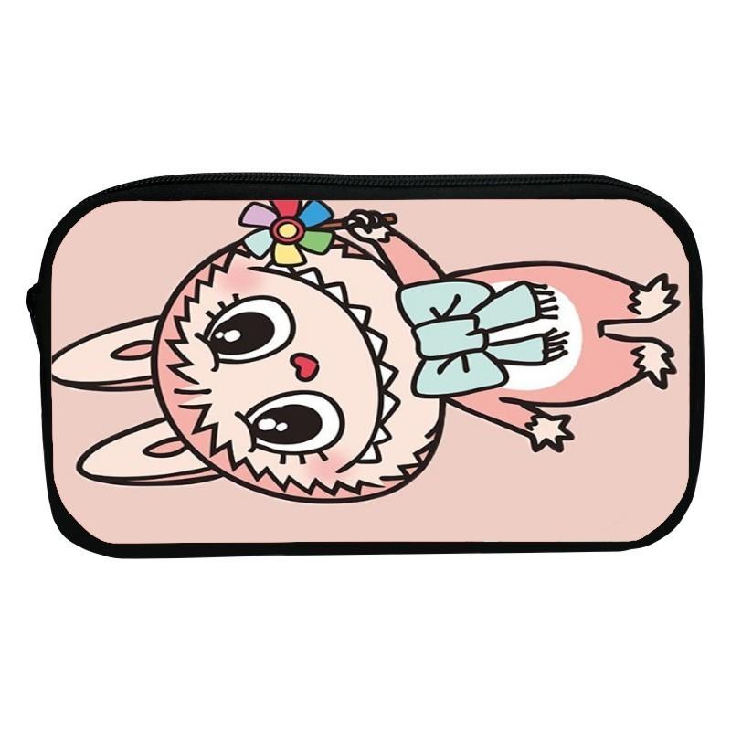 Sött tecknad kanin pennskrin för barn Hållbart polyester-pennfodral