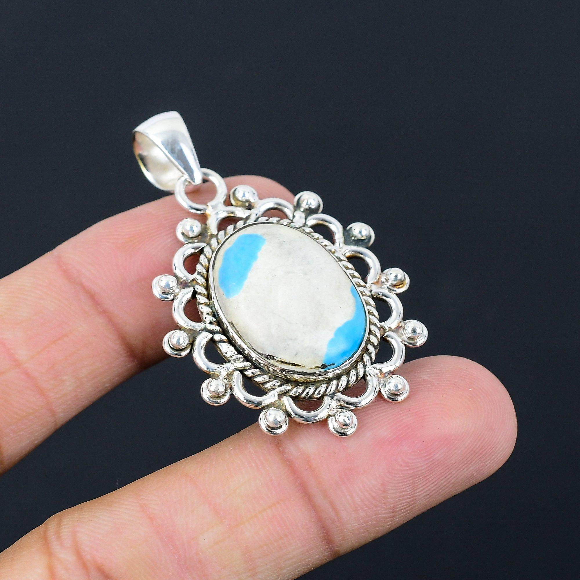 

Mothers day Sale Sterling Silver Santa Rosa Turquoise Stone Sister New Pendant