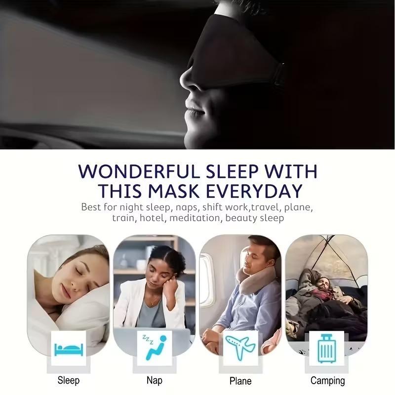 3D Sleep Mask Eyepatch Natural Block Out Light Eyeshade Cover Shade Eye Patch Women Men Soft Portable Blindfold Travel Eye Mask