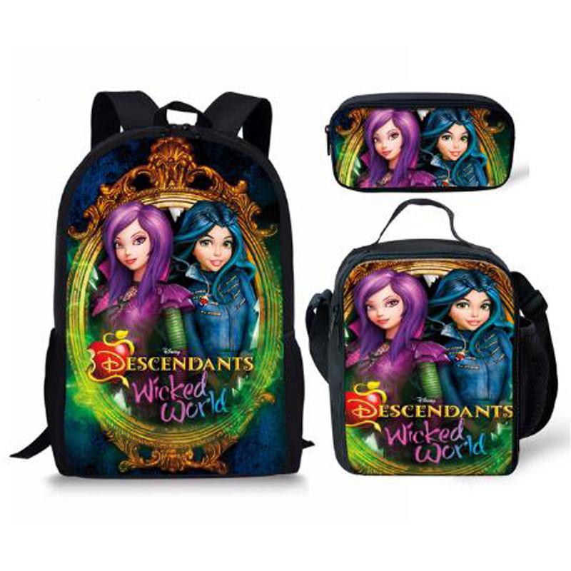 Descendants Laptop Backpack Set With Large Capacity For Students And Daily Use