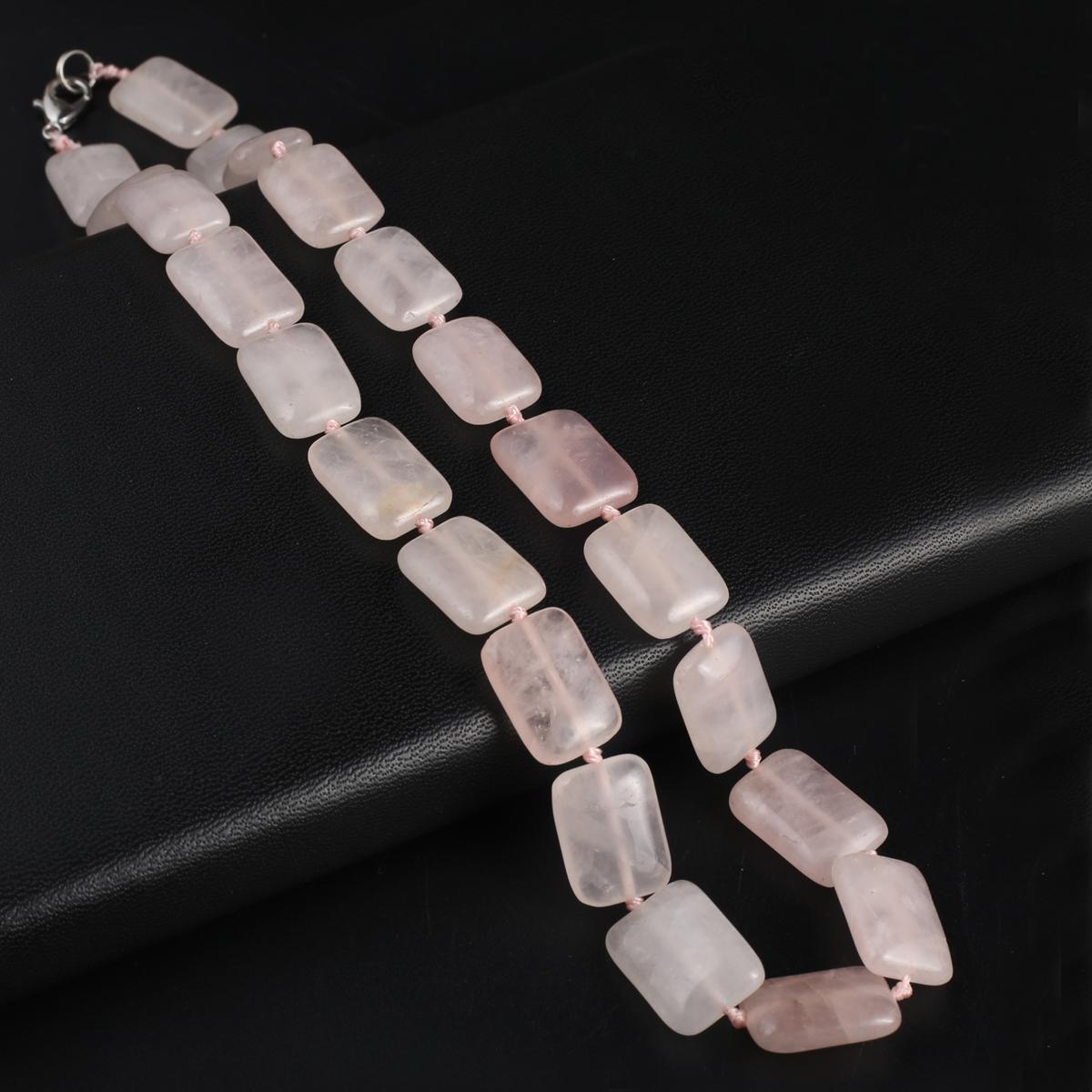 

Женское ожерелье из натурального камня, ожерелье из розового кварца, нерегулярные бусины, подвески для подарка на день рождения, длина 45 см 45cm