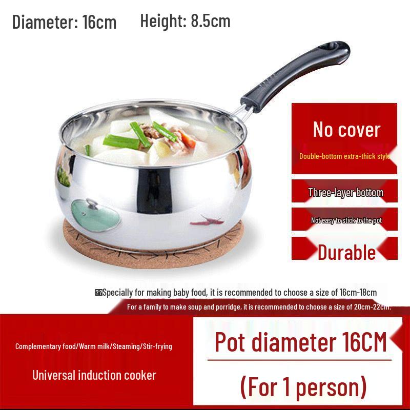 316 Extra Thick Stainless Steel Non-Stick Infant Milk and Food Saucepan