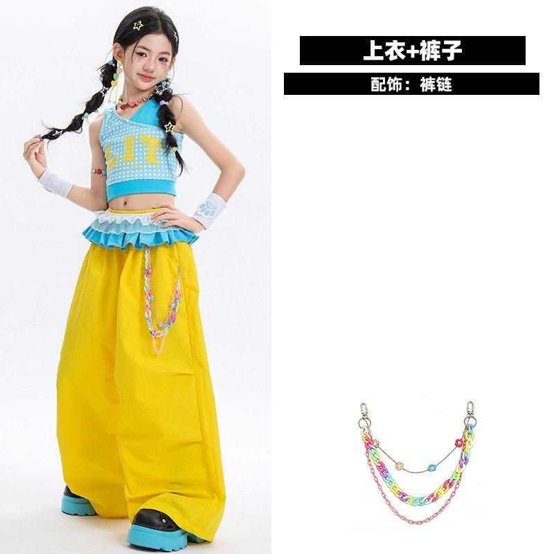 Mädchen Jazz Dance Outfit Kinder Hip Hop Bühnenauftritt Set Trendige Tanzkleidung