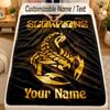 Flannel BlanketScorpions Custom Name Text Personalized Soft Warm Throw Blanket Home Decor Gift