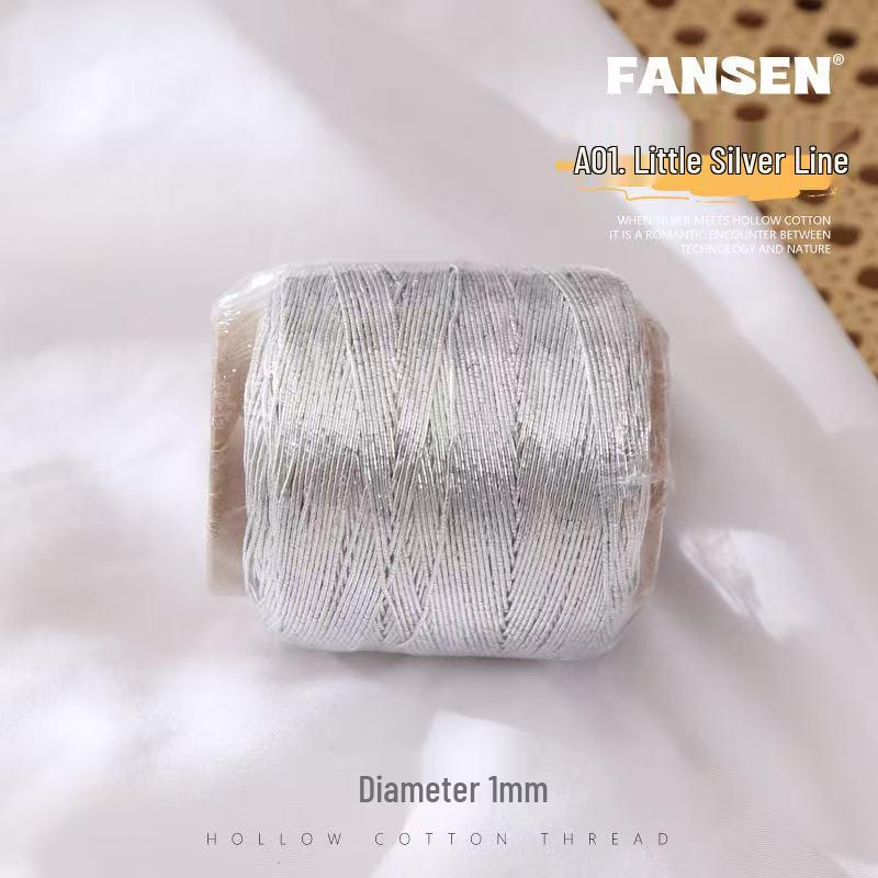 Silver Flash Hollow Cotton Yarn Ball Kit for Hand Knitting & Crochet - Includes Yarn, Hook, and Instructions for DIY Scarf and Sweater Projects