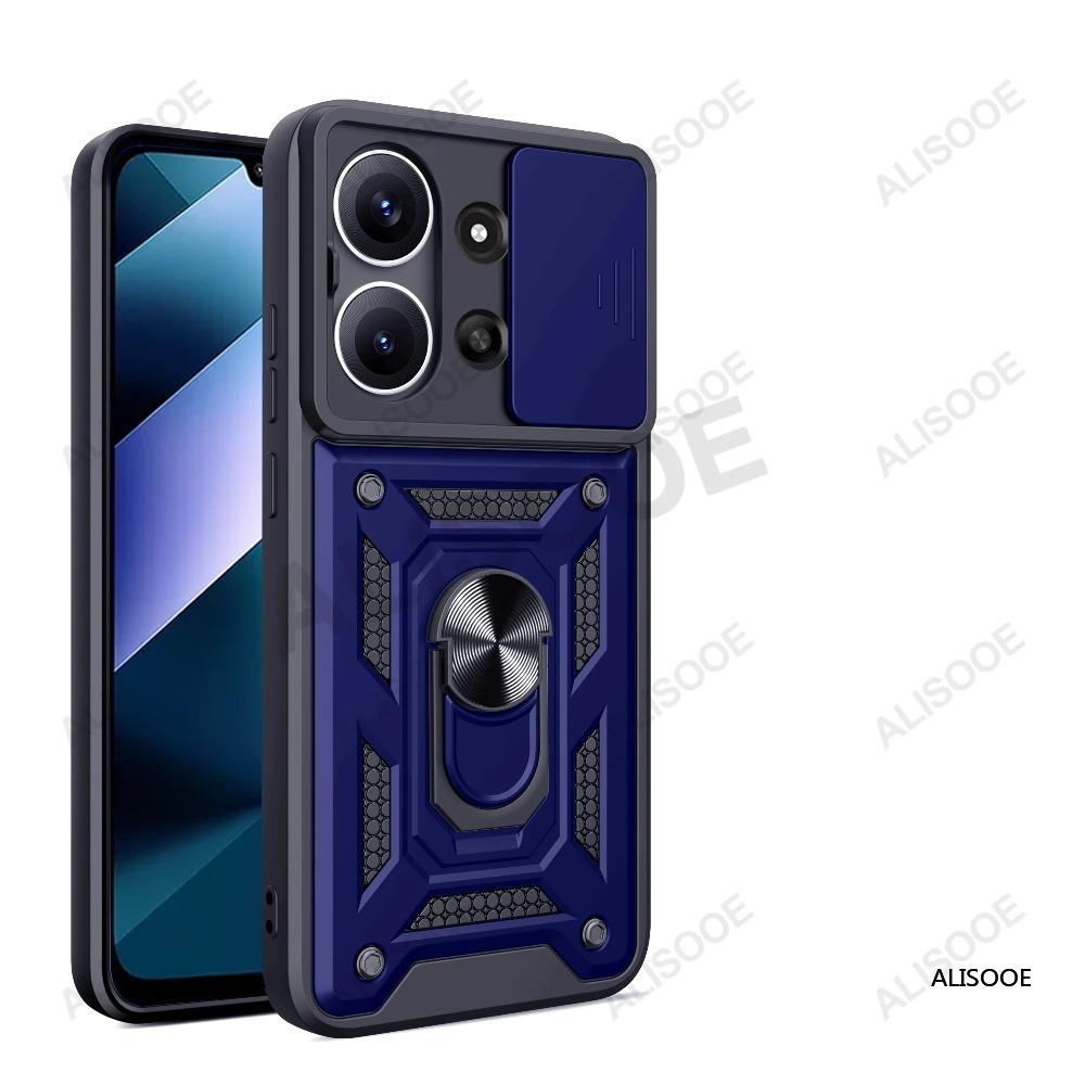 Kickstand Funda for POCO C85 4G Case Armor Slide Camera Protection Back Cover Ring Holder Shockproof Capa