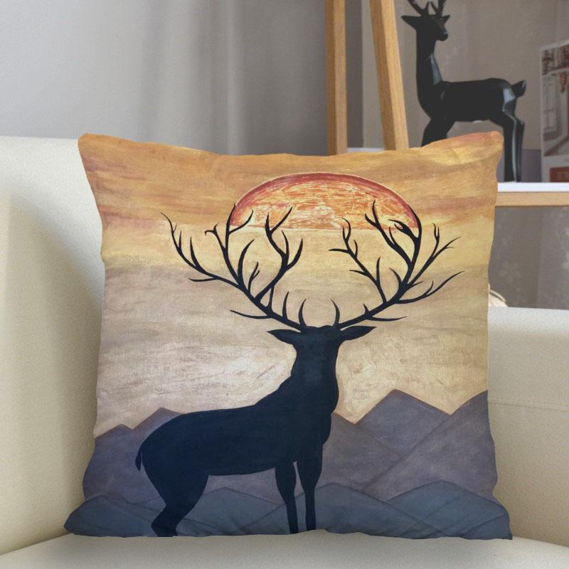 Bedroom Living Room Home Decor Cushion Cover Fantasy Fawn Art Pillowcase Square
