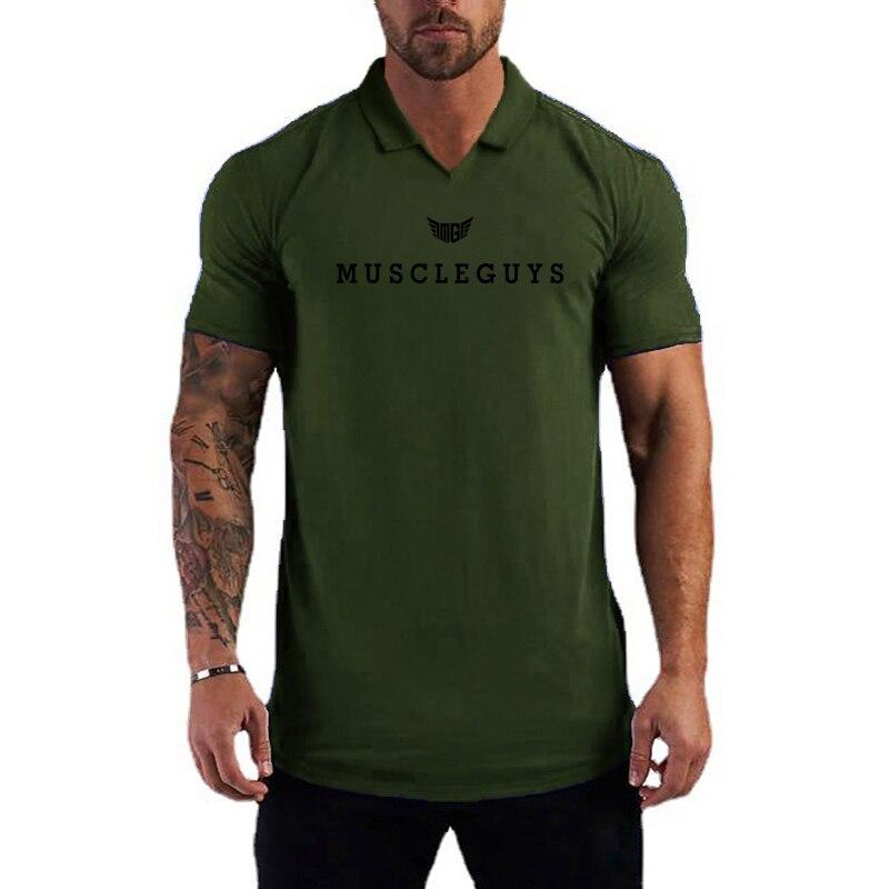 Do The Work  Muscleguys Brand Letter Printed Mens Cotton Bodybuilding Fitness Summer Fashion Breathable Slim Fit Polo Shirt Gym Clothing