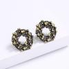 Bohemian Handmade Earrings Colorful Rice Beads Earrings Circle Geometric Black Gold Earrings Party Jewelry Women's Earrings