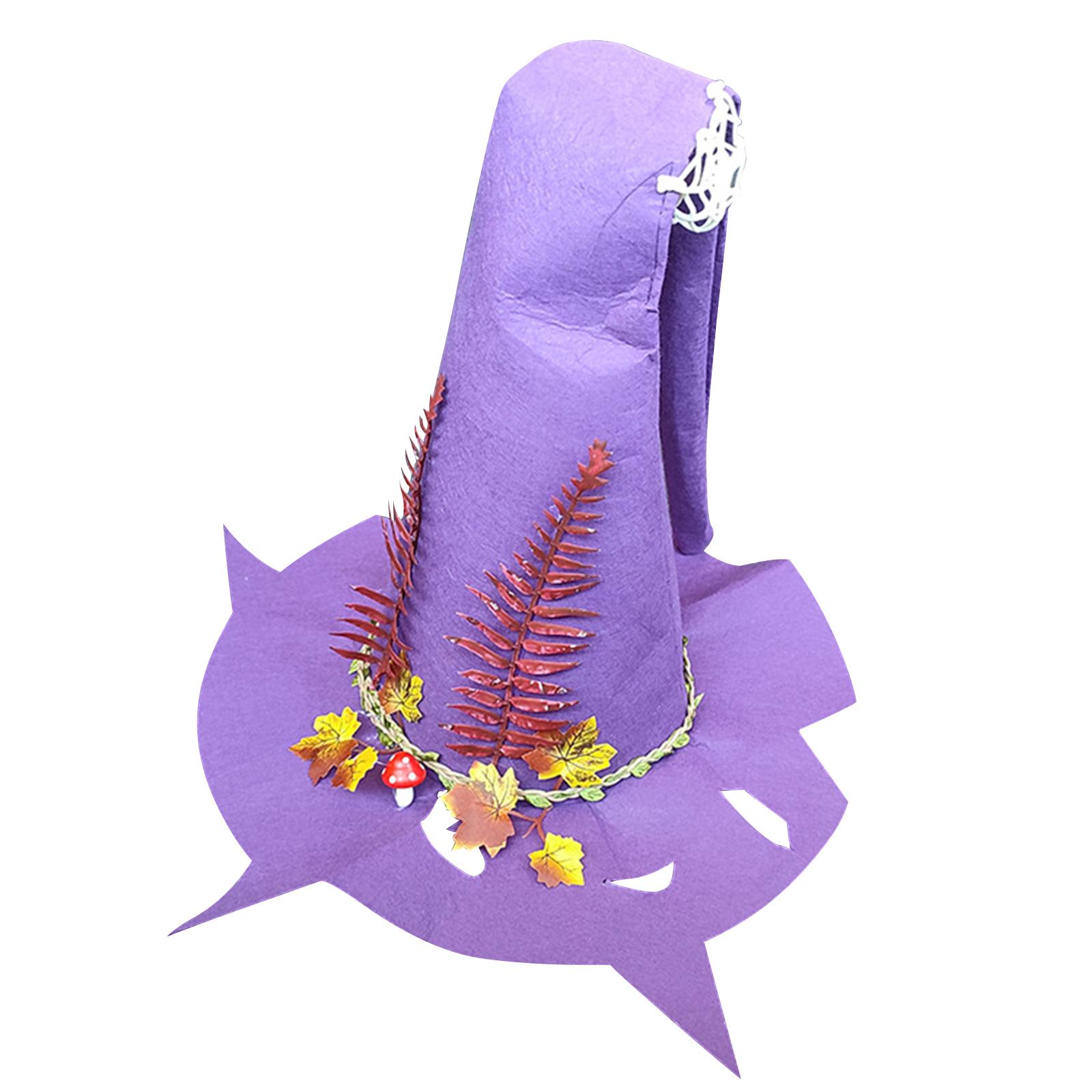 Halloween Party Felt Witch Hat Adjustable Party Witch Hat for Cosplay Masquerade Costume Decoration Supplies