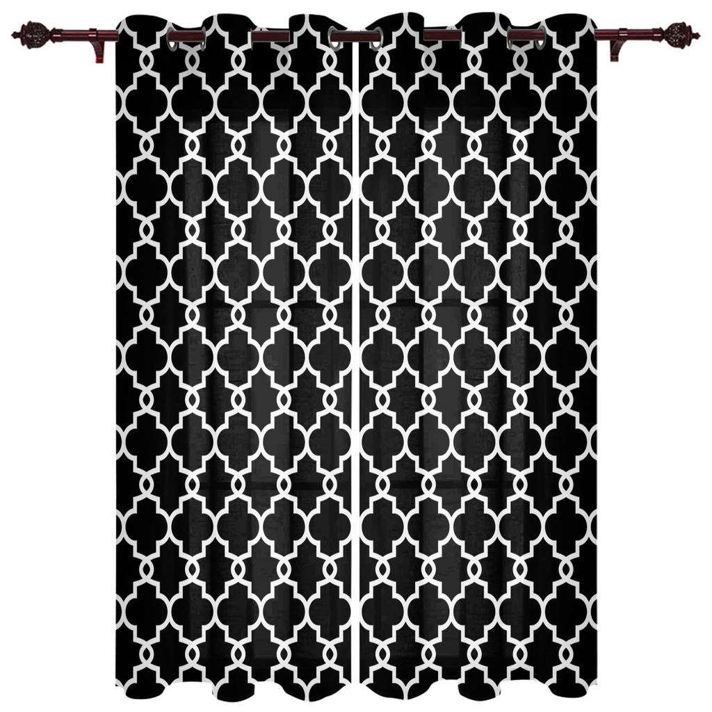 Perdele clasice, alb și negru, geometice, perdeluri prismatice moderne, perdele pentru living, obiecte decorative pentru living