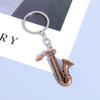Rustproof Retro Style Keyring Bag Pendant Musical Instrument Keychain Zinc Alloy Construction For Daily Use
