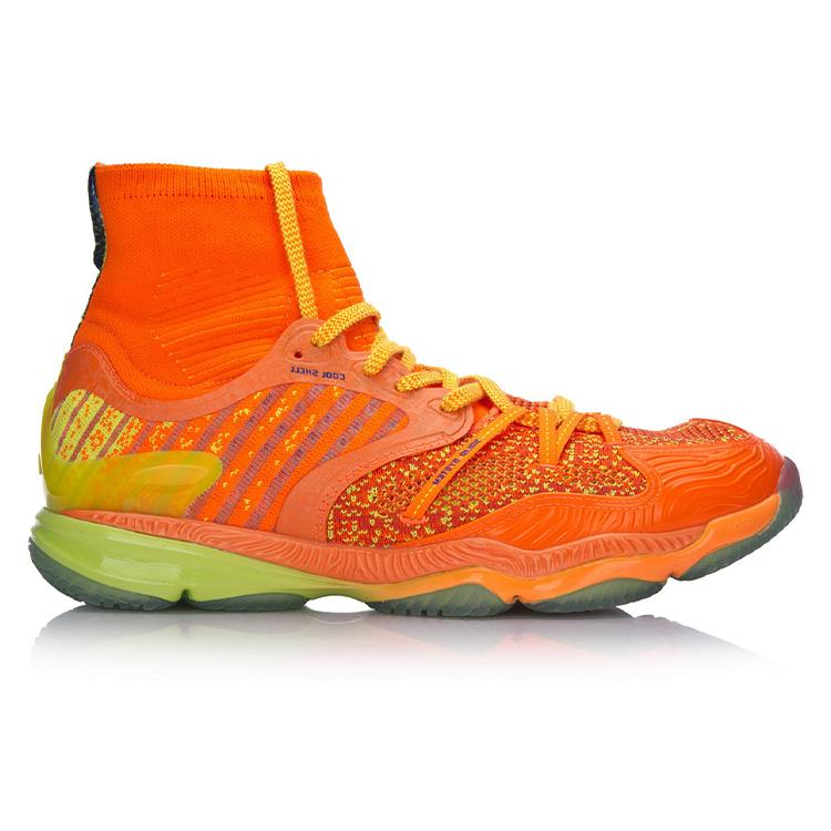Li Ning Ranger Chameleon Shoe Liner Cushioning Rebound High Top Badminton Shoes Unisex Neon Glow Orange AYAM009-4