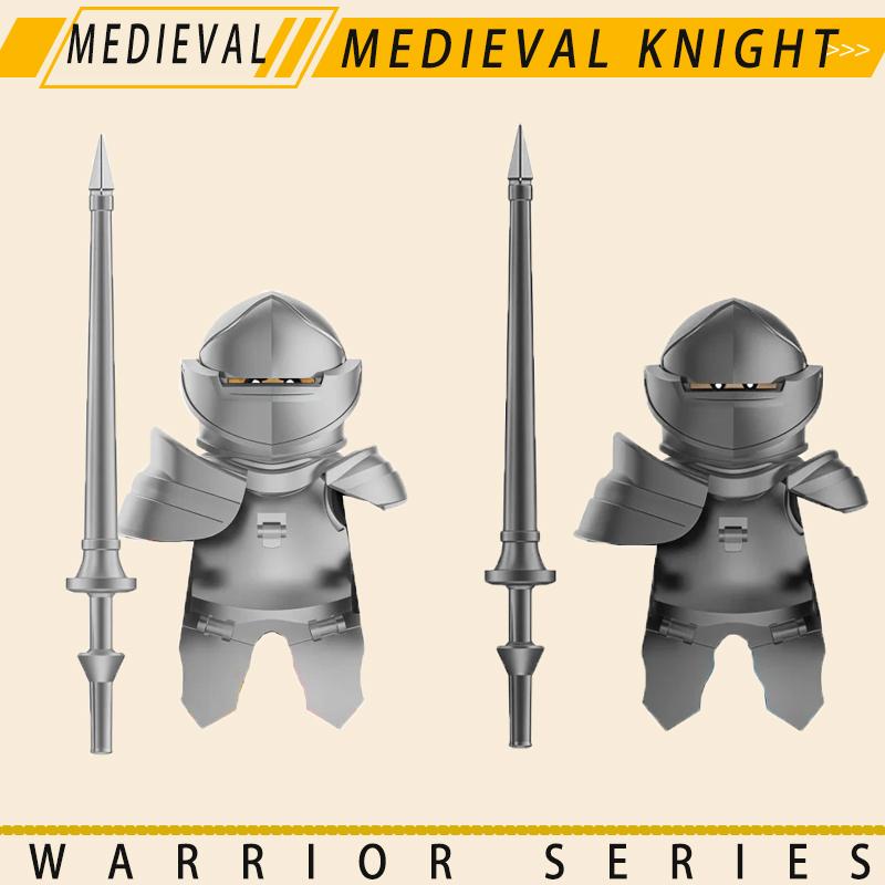 Medieval Military Knights Series Building Blocks Castle Army Soldier Figures Shield Sword Accessories Warrior Bricks Gifts Toys